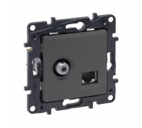 Розетка TV+RJ45 Legrand Niloe Step сталь телевізійна+комп'ютерна 863477