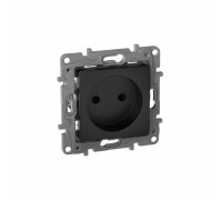 Legrand ETIKA Розетка 2К зі шторками Антрацит 672634