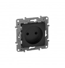 Legrand ETIKA Розетка 2К зі шторками Антрацит 672634