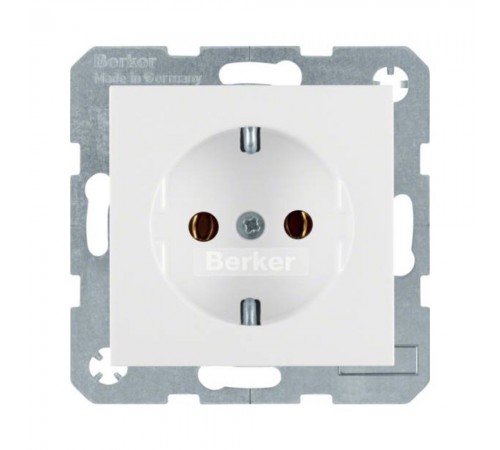 Розетка Berker S.1/B.x з з/к полярна білизна матова 47431909 Розетка Berker S.1/B.x з з/к полярна білизна матова 47431909