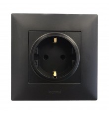 Розетка в зборі Legrand NILOE STEP антрацит NS863521S