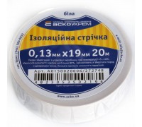 Ізоляційна стрічка Ізоляційна стрічка 0,13мм х 19мм х 20м біла АСКО 00000943 АСКО