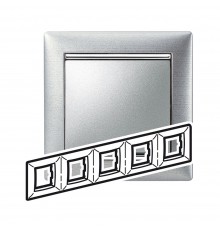 Legrand Valena Classic Рамка 5 постів Алюміній Матовий 770335