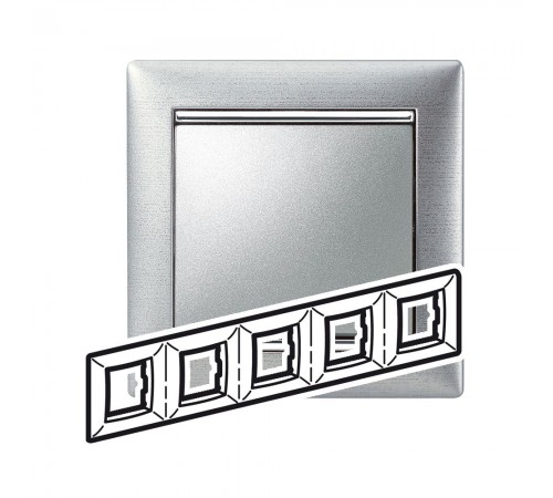 Legrand Valena Classic Рамка 5 постів Алюміній Матовий 770335