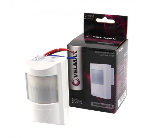Датчик руху Velmax V-ІМS-19 інфрачервоний 29-22-19 Датчик руху Velmax V-ІМS-19 інфрачервоний 29-22-19