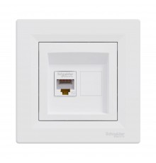 Розетка комп'ютерна Schneider Electric Asfora бiла RJ-45 UTP 5E внутрішня EPH4300121