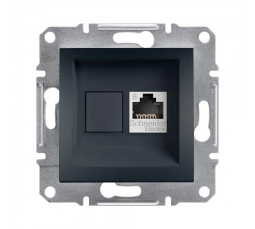 Розетка комп'ютерна Schneider Electric Asfora антрацит RJ-45 кат 6 UTP внутрішня EPH4700171