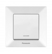 Вимикач Panasonic Arkedia Slim одноклавішний з підсвіткою, білий WNTC00022WH-UA