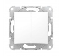 Вимикач Schneider Electric Sedna білий двоклавішний внутрішній SDN0300121