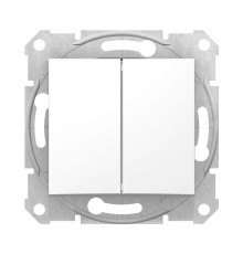 Вимикач Schneider Electric Sedna білий двоклавішний внутрішній SDN0300121