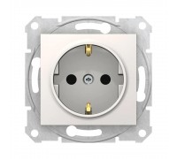 Розетка Schneider Electric Sedna крем одинарна із заземленням внутрішня зі шторками SDN3000123