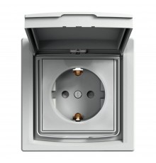 Schneider ASFORA РОЗЕТКА З З/К З ЗАХ ШТР IP44 алюміній EPH3100361