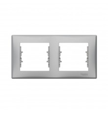 Рамка Schneider Electric Sedna алюміній 2-кратна SDN5800360