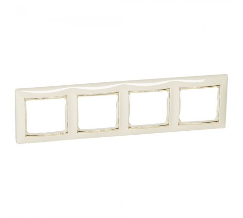 Legrand Valena Classic Рамка 4 пости Слонова кістка золотий штрих 774154 Legrand Valena Classic Рамка 4 пости Слонова кістка золотий штрих 774154