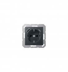 JUNG A Розетка SCHUKO з USB тип AC матовий антрацит A1520-15CAANM