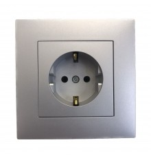 Розетка в зборі Hager Berker LUMINA срібна HL1052S