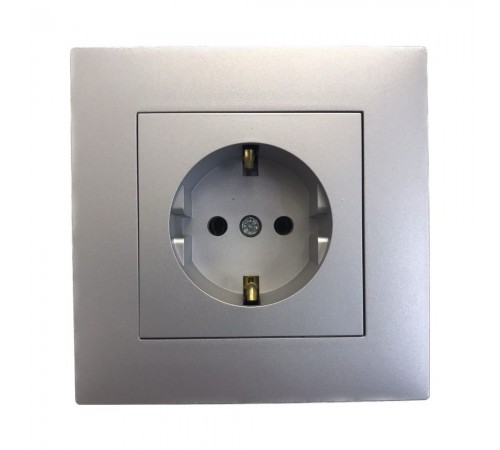 Розетка в зборі Hager Berker LUMINA срібна HL1052S