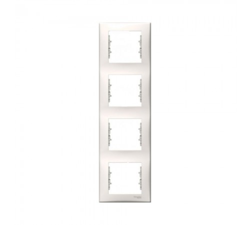 Рамка Schneider Electric SEDNA 4-х кратна вертикальна кремова SDN5802023 Рамка Schneider Electric SEDNA 4-х кратна вертикальна кремова SDN5802023