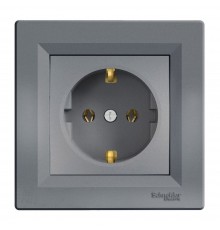 Розетка в зборі Schneider ASFORA сталь A2900162S