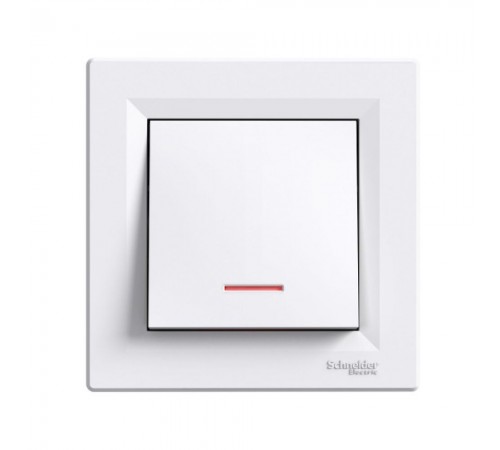 Вимикач Schneider Electric Asfora бiлий одноклавішний внутрішній з підсвіткою EPH1400121
