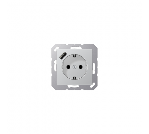 JUNG A Розетка SCHUKO з USB тип A алюміній A1520-18AAL