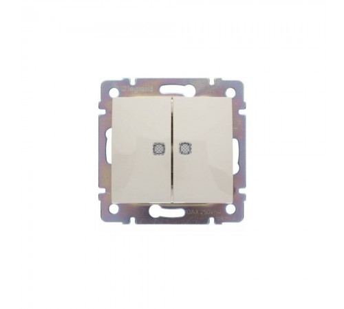 Legrand Valena Classic Вимикач 2-клавішний з двома індикаторами 10А Слонова кістка 774113