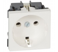 Legrand MOSAIC Розетка електрична 2К+З без шторок (16А, 250В~, гвинтові клеми, німецький стандарт) 2модуля, колір Білий 077210