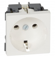 Legrand MOSAIC Розетка електрична 2К+З без шторок (16А, 250В~, гвинтові клеми, німецький стандарт) 2модуля, колір Білий 077210
