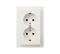 BERKER Розетка з з/к 2X цільна, пол.білизна, 16А/250В Q.3 47746099