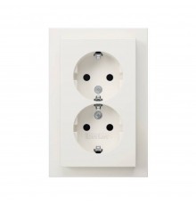 BERKER Розетка з з/к 2X цільна, пол.білизна, 16А/250В Q.3 47746099