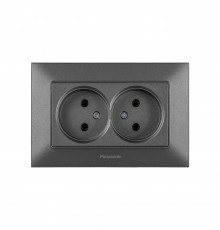 Panasonic Розетка Panasonic Arkedia Slim подвійна, димчаста WNTC02042DG-UA