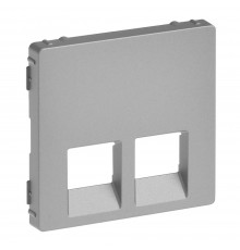 Legrand Valena LIFE Накладка розетки RJ11+RJ45 Алюміній 755422