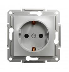 Розетка Schneider Electric Asfora алюміній одинарна із заземленням внутрішня EPH2900161