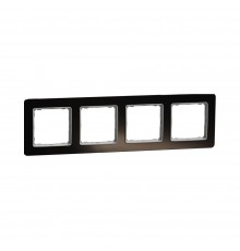 Schneider Sedna Design Рамка 4-х кратна "Sedna Elements" Чорне скло SDD361804