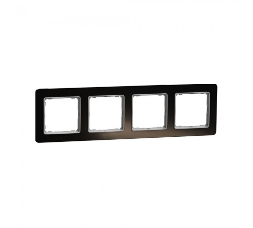 Schneider Sedna Design Рамка 4-х кратна "Sedna Elements" Чорне скло SDD361804