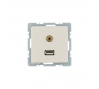 BERKER Q.х механізм Розетка USB/3.5мм аудіо білий 3315396082
