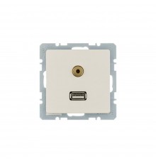 BERKER Q.х механізм Розетка USB/3.5мм аудіо білий 3315396082