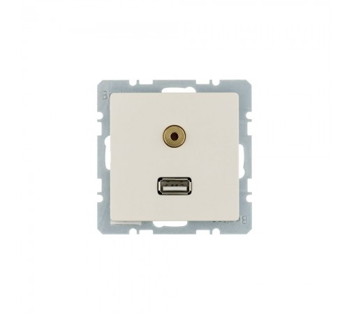 BERKER Q.х механізм Розетка USB/3.5мм аудіо білий 3315396082