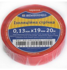 Ізоляційна стрічка Ізоляційна стрічка 0,13мм х 19мм х 20м червона АСКО 00033703 АСКО