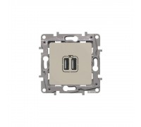 Legrand ETIKA Розетка для зарядки 2хUSB Слонова кістка 672394