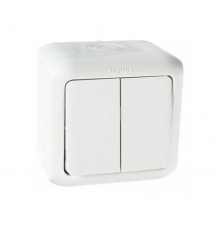 Вимикач Legrand Forix двоклавішний IP44 білий 782362