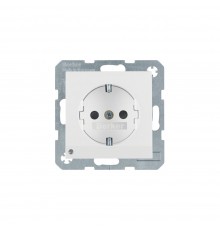 BERKER S.x/B.x механізм Розетка з з/к з зах.від дітей з LED-підсвіткою 16А/250В пол.білий 41098989