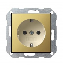 Розетка Gira System 55 із заземленням латунь/крем 0188614