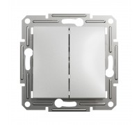 Вимикач Schneider Electric Asfora алюміній двоклавішний самозажимний EPH0300161