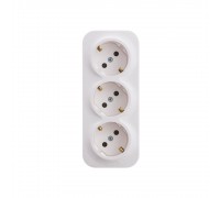 Legrand Forix Розетка 3X2К+З зі шторками, Білий 782418