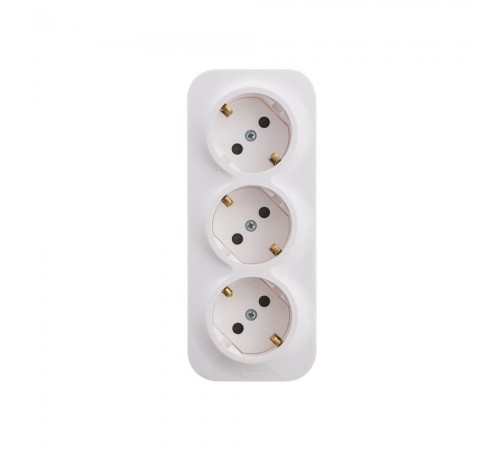 Legrand Forix Розетка 3X2К+З зі шторками, Білий 782418