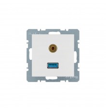 BERKER S.x/B.x механізм Розетка USB/3.5мм аудіо пол.білий 3315398989
