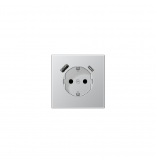 JUNG LSx-механізм Розетка SCHUKO® з USB-інтерфейсом алюміній AL1520-15CA-L