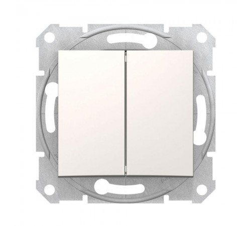 Вимикач Schneider Electric Sedna слонова кістка двоклавішний внутрішній SDN0300123