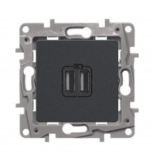 Розетка USB подвійна Legrand Etika антрацит 672694